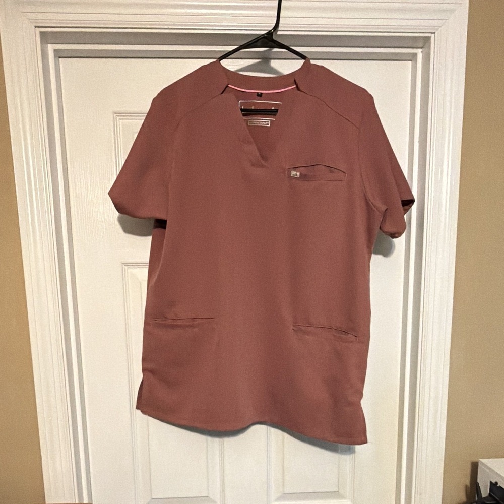 Lush Scrubs Women's Scrub Top Size XL, Solid Pink, Mauve XL scrub tops